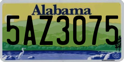 AL license plate 5AZ3075