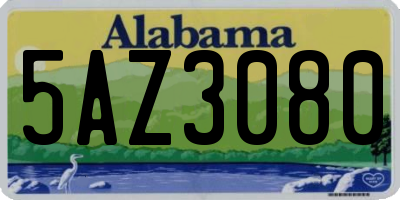 AL license plate 5AZ3080