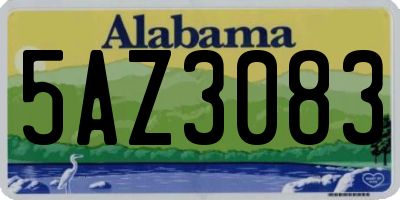 AL license plate 5AZ3083