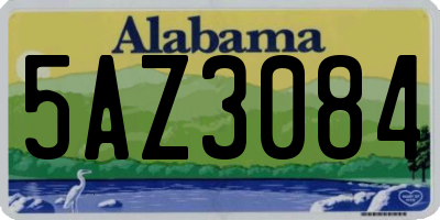 AL license plate 5AZ3084