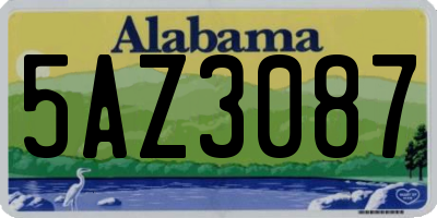 AL license plate 5AZ3087