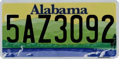 AL license plate 5AZ3092