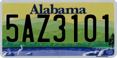 AL license plate 5AZ3101