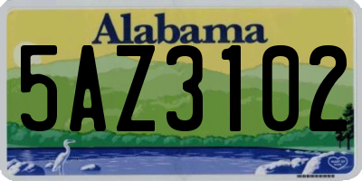 AL license plate 5AZ3102