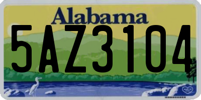 AL license plate 5AZ3104