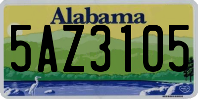 AL license plate 5AZ3105