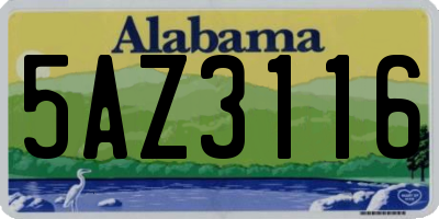 AL license plate 5AZ3116