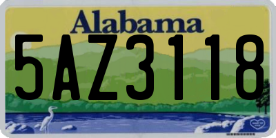 AL license plate 5AZ3118