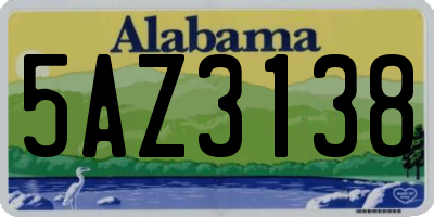 AL license plate 5AZ3138