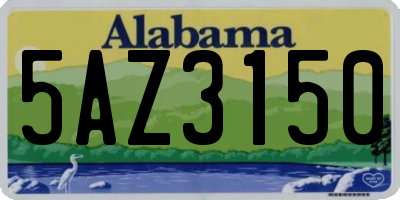 AL license plate 5AZ3150