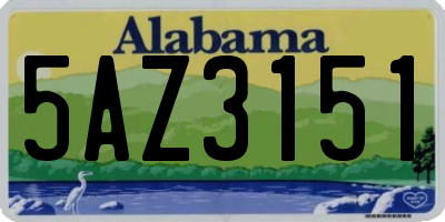 AL license plate 5AZ3151