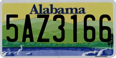 AL license plate 5AZ3166
