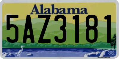 AL license plate 5AZ3181