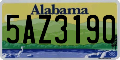 AL license plate 5AZ3190