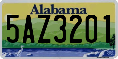 AL license plate 5AZ3201