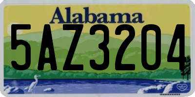 AL license plate 5AZ3204