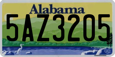 AL license plate 5AZ3205