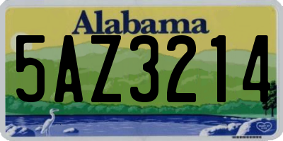 AL license plate 5AZ3214