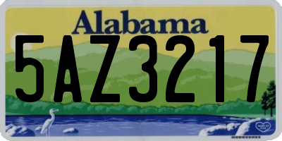 AL license plate 5AZ3217
