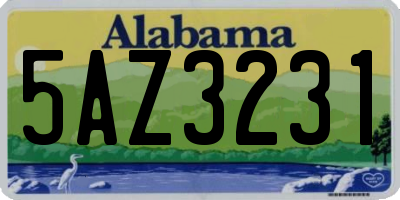 AL license plate 5AZ3231