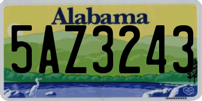 AL license plate 5AZ3243