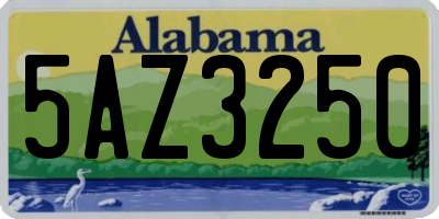 AL license plate 5AZ3250