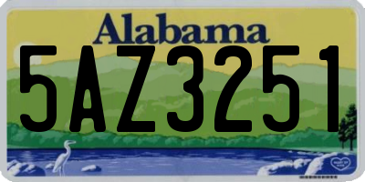AL license plate 5AZ3251