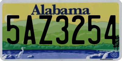 AL license plate 5AZ3254