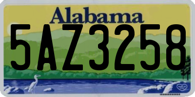 AL license plate 5AZ3258
