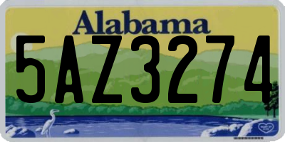 AL license plate 5AZ3274