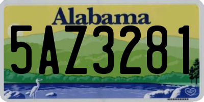AL license plate 5AZ3281