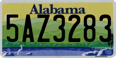 AL license plate 5AZ3283