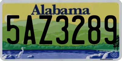 AL license plate 5AZ3289