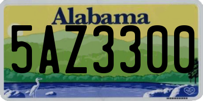 AL license plate 5AZ3300