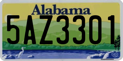 AL license plate 5AZ3301