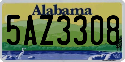 AL license plate 5AZ3308