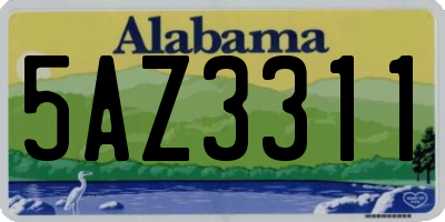 AL license plate 5AZ3311