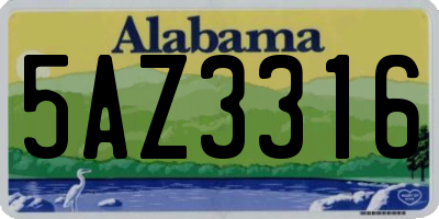 AL license plate 5AZ3316