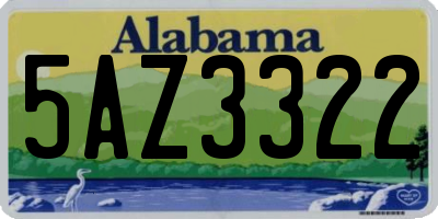 AL license plate 5AZ3322