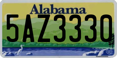 AL license plate 5AZ3330