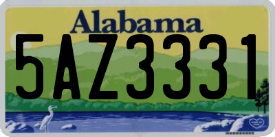AL license plate 5AZ3331