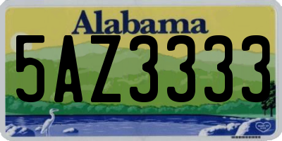 AL license plate 5AZ3333