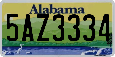 AL license plate 5AZ3334