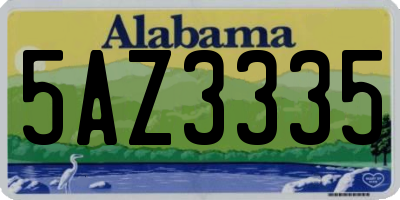 AL license plate 5AZ3335