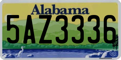 AL license plate 5AZ3336