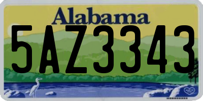 AL license plate 5AZ3343