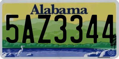 AL license plate 5AZ3344