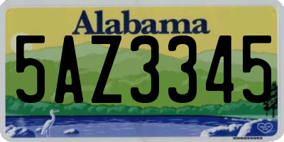 AL license plate 5AZ3345
