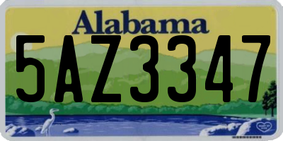 AL license plate 5AZ3347