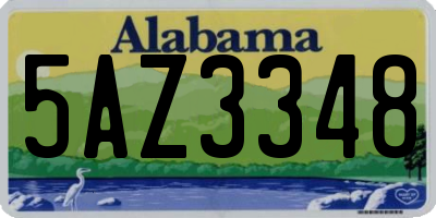 AL license plate 5AZ3348
